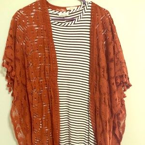 Burnt orange shear cardigan